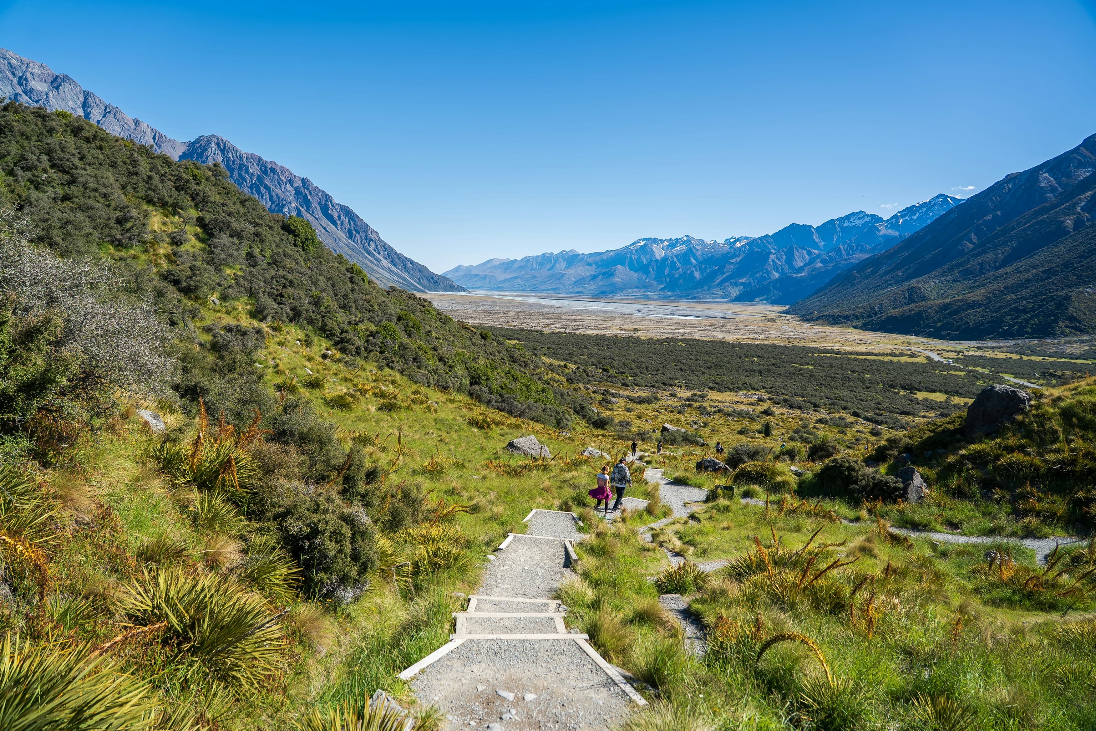 Beautiful valley walk trail scene